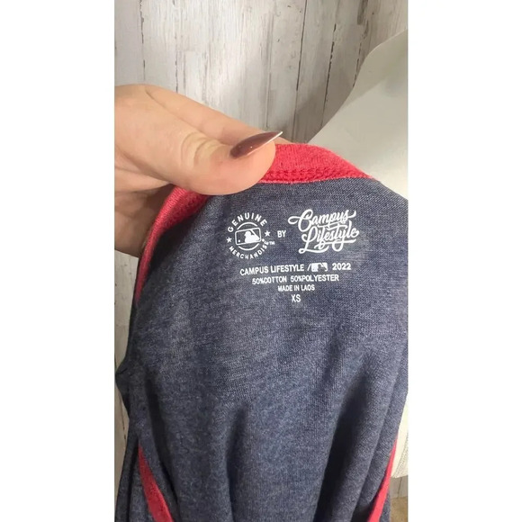 NWT Women's Minnesota‎ Twins Blue Ringer T-Shirt Size XS Short Sleeve Casual - Picture 5 of 5